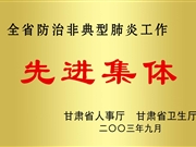 全省防治非典型肺炎工作先进集体
